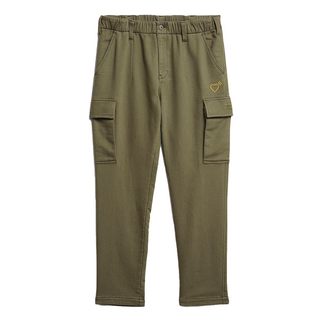 adidas originals x HUMAN MADE Crossover Embroidered Logo Multiple Pockets Sports Pants Green GM4635