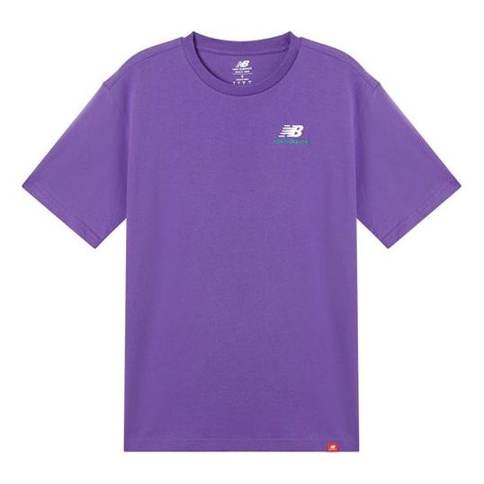 New Balance Unisex Embroidery Logo Round-neck Purple MT11592-PRP