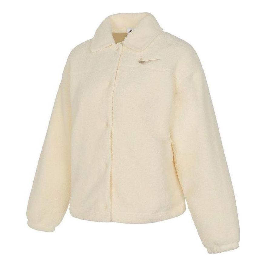 (WMNS) Nike Sportswear Collared High-Pile Jacket 'Coconut Milk' FB8708-113