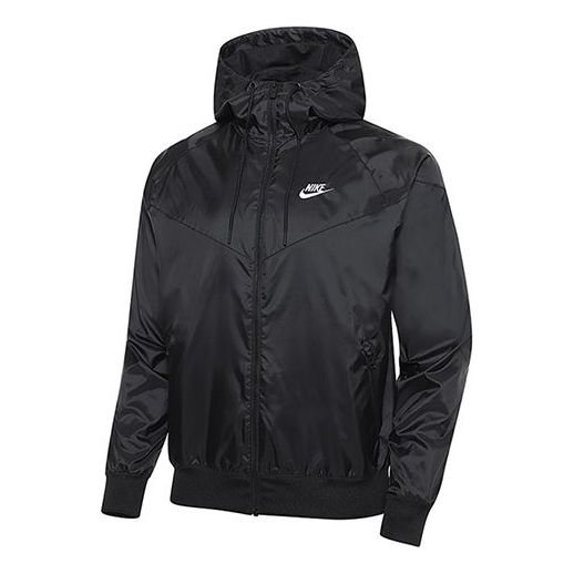 Nike Sports Zipper hooded Windproof Jacket Black DA0001-010