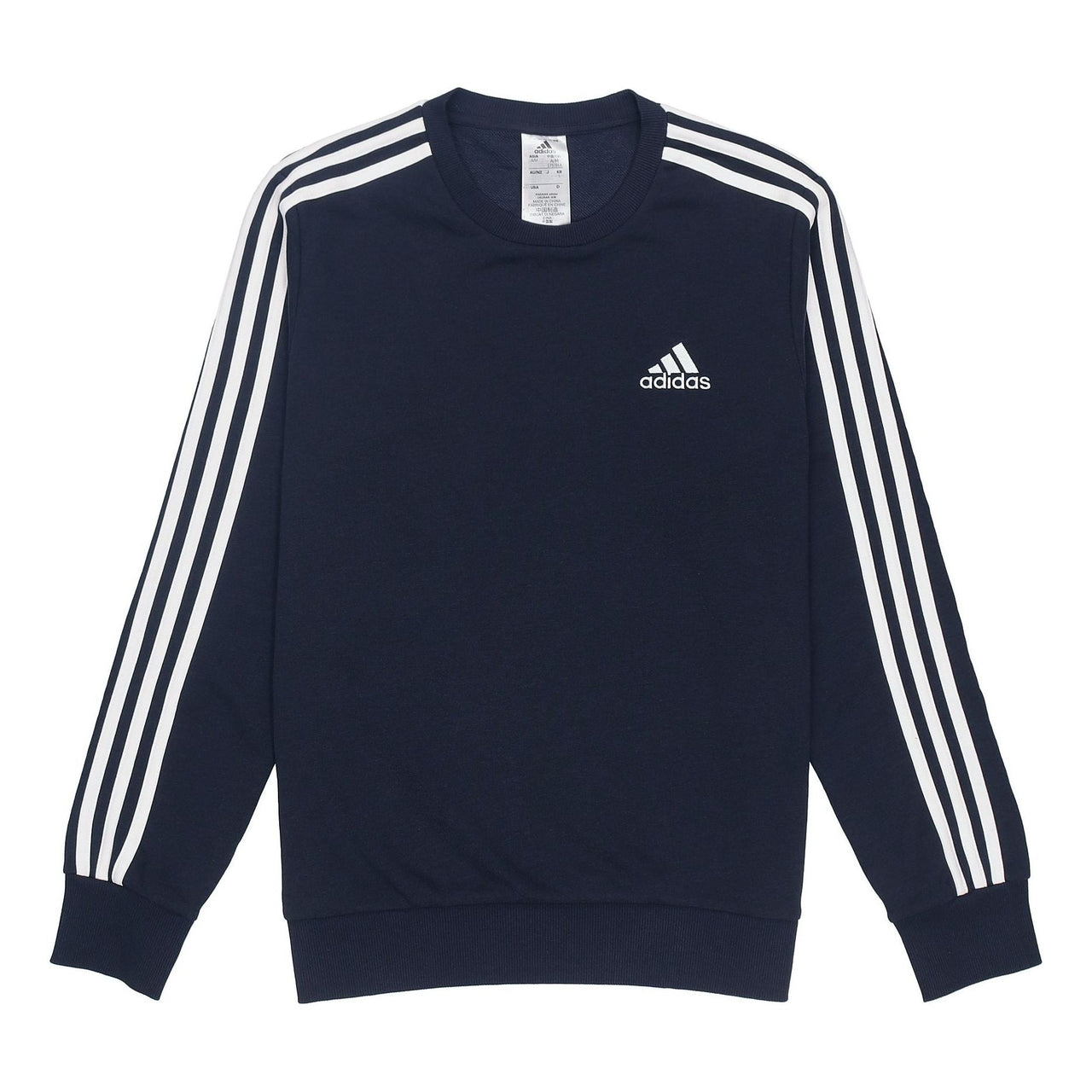 adidas Casual Sports Round Neck Stripe Pullover Dark Blue GK9079