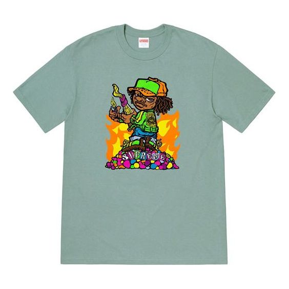 Supreme SS19 Molotov Kids DarkSage Tee 'Blue Grey' SUP-SS19-719