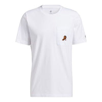 adidas Dame Avatar Pkt Lillard Basketball Sports Pocket Loose Round Neck Short Sleeve White GP3436