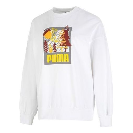 (WMNS) PUMA FF Bubble Sleeve Crew Neck Sweatshirt 'White' 538779-02