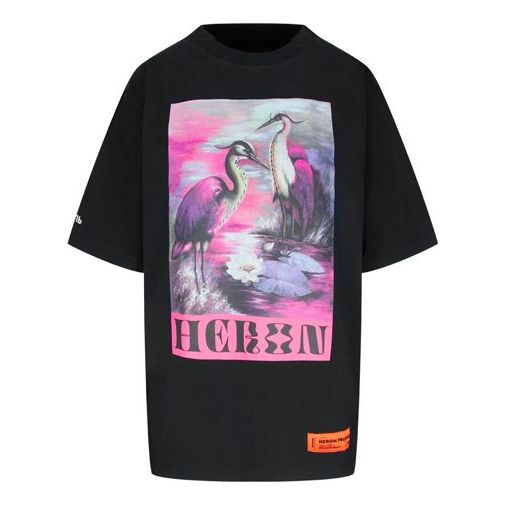 HERON PRESTON Heron Printing Short Sleeve Unisex Black HWAA018E20JER0011030
