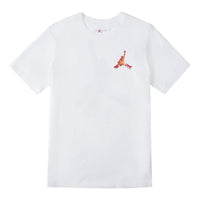 Men's Jordan Printing Logo Solid Color Round Neck Short Sleeve White T-Shirt DH8967-100