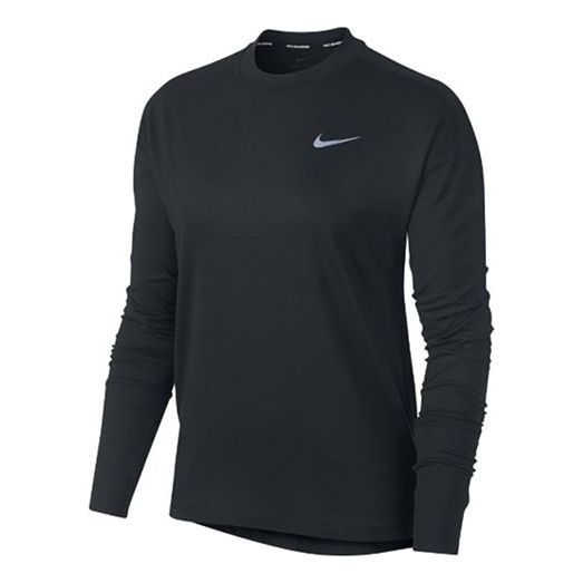 (WMNS) Nike Element Casual Sports Round Neck Long Sleeves Running Hoodie Black 928742-010