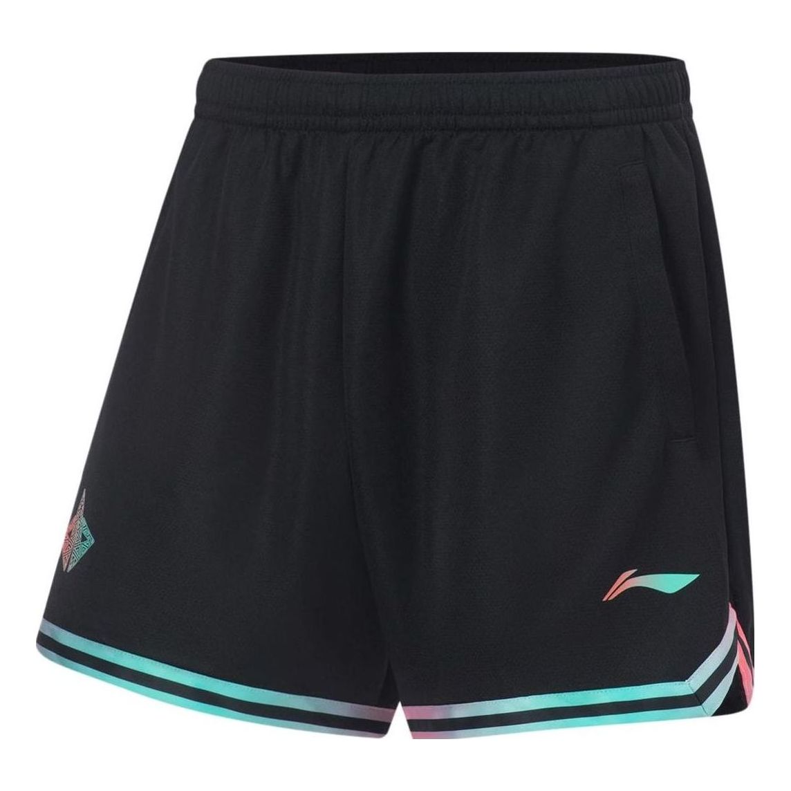 Li-Ning Athletic Competition Sport Shorts 'Black Aqua' AAPT043-12