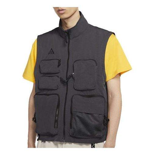 Men's Nike ACG Functional Multiple Pockets Casual Sports Stand Collar vest Black CK7237-060
