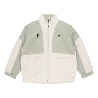 Men's adidas Wj Mixboa Jkt Martial Arts Series Lamb's Wool Splicing Stand Collar Sports Logo Jacket Creamy White H40244