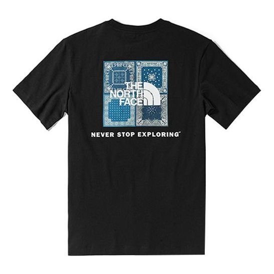 THE NORTH FACE Short Sleeve Bandana Square T-Shirt 'Black' NF0A4UDW-JK3