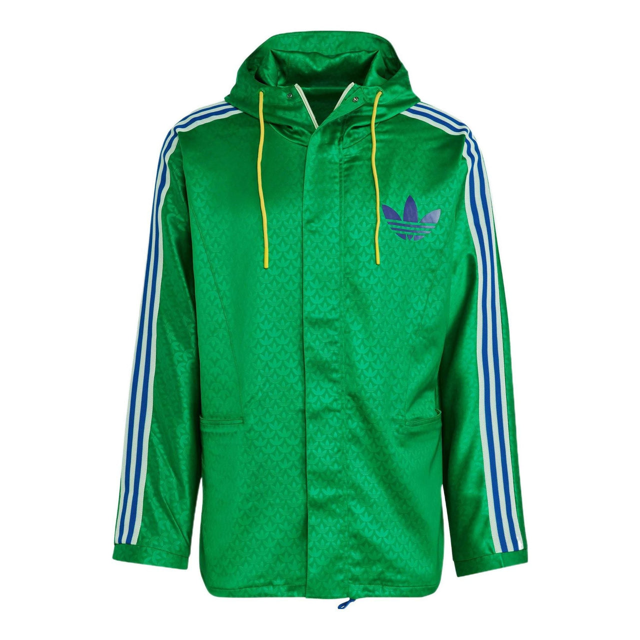 adidas originals Windbreaker Logo Printing Hooded Drawstring Sports Jacket 'Green' IB3440