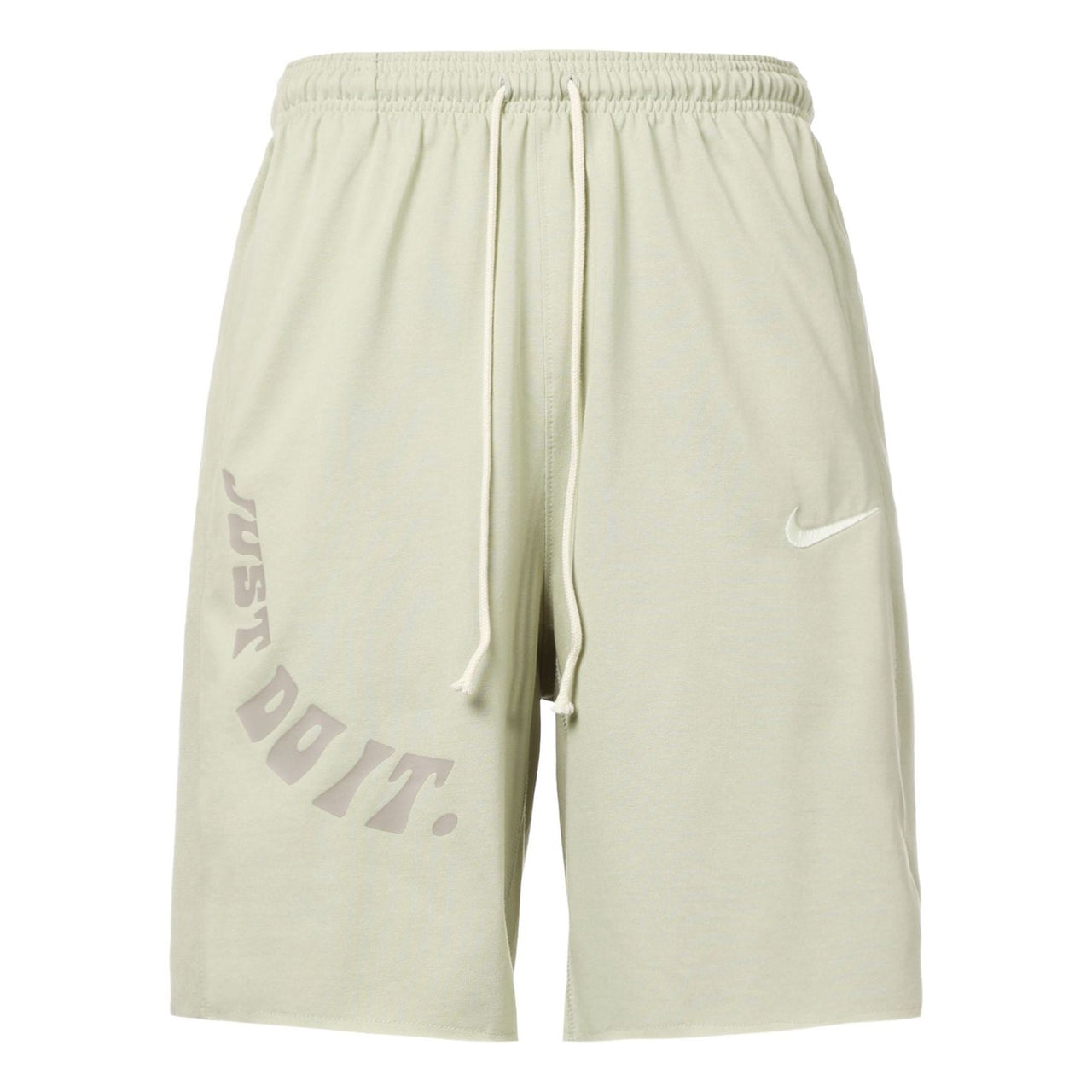 Men's Nike Logo Embroidered Alphabet Printing Elastic Waistband Straight Casual Shorts Light Stone Gray DX6136-118
