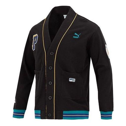PUMA Team Badge V-neck Jacket 'Black' 677374-01