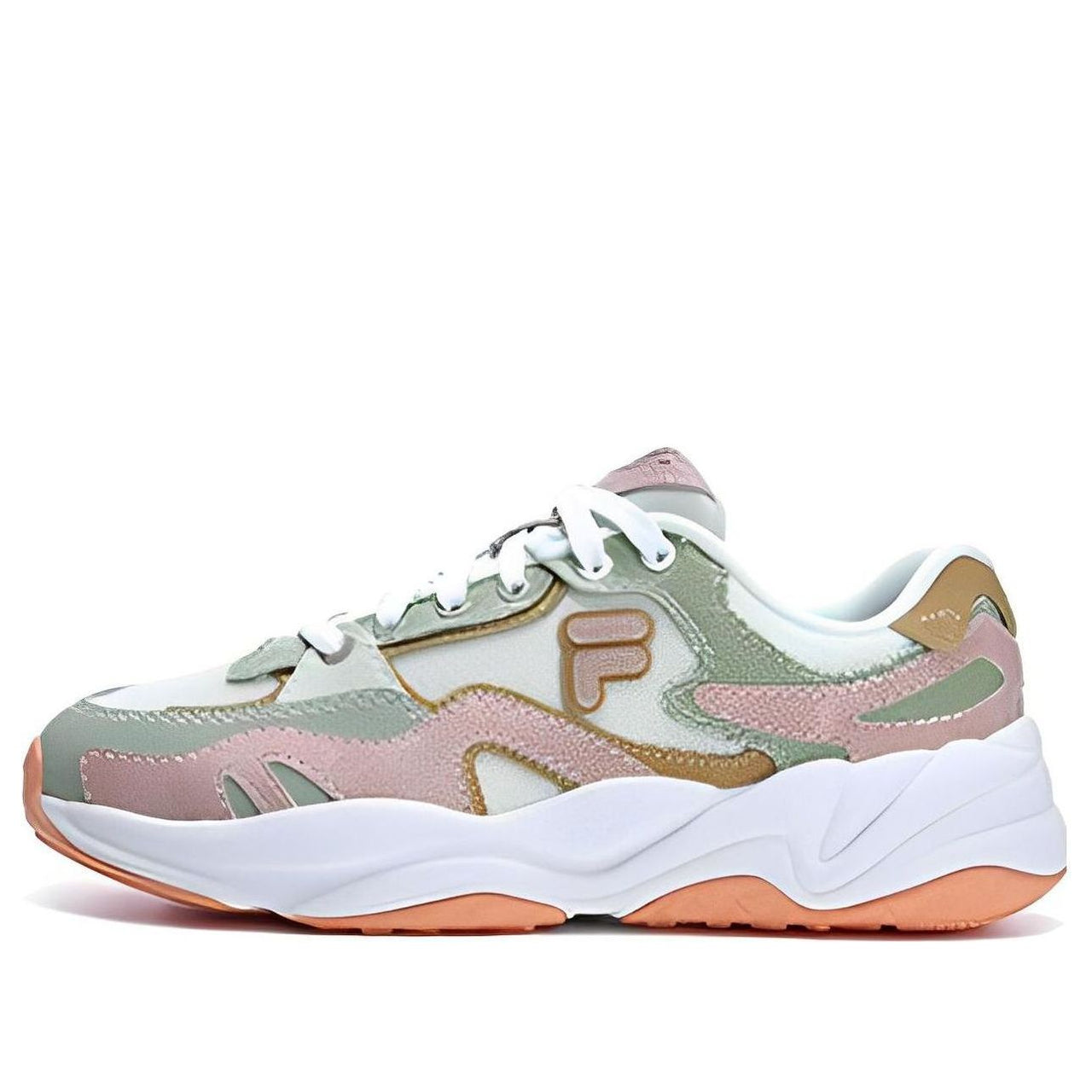 (WMNS) FILA FUSION FLASH Sneakers 'White Green Pink' T12W321101FWM