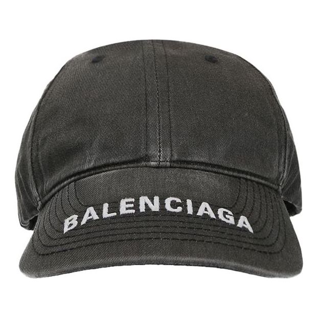 Balenciaga Washed Denim Logo Baseball Cap 'Black/White' 617160-4A2B4-1077
