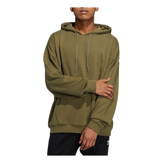Men's adidas originals Bear Pattern Pullover Hooded Long Sleeves Green HL4109