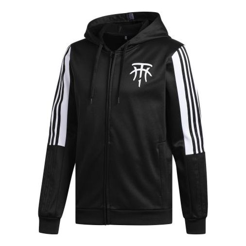 adidas TMAC HOODIE Fleece Lined Basketball Hooded Jacket Black DP4941