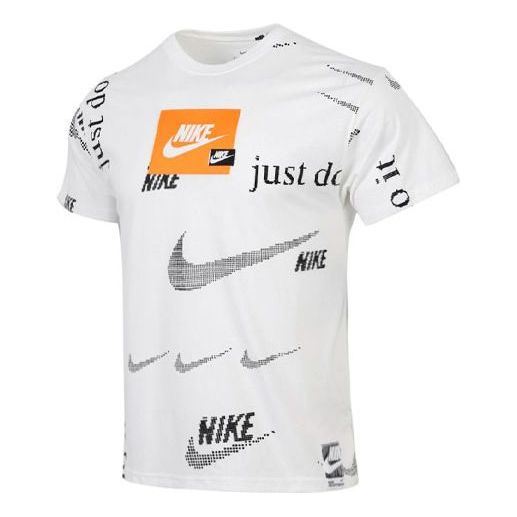 Nike Sportswear Pattern Short Sleeve 'Just Do It White' CW0378-100