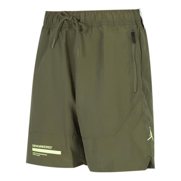 Men's Jordan Solid Color High Waist Straight Sports Shorts Military Green DM9981-222
