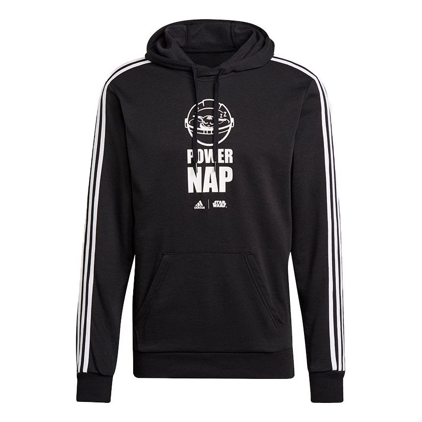 Men's adidas x Star War Crossover Str Wrs Hdy Printing Sports Pullover Black GS6321