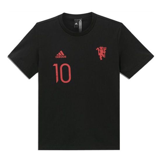 adidas Mufc Gfx T 10 Manchester United Soccer/Football Sports Short Sleeve Black IC1440