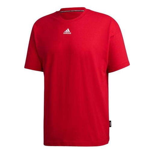 adidas Stripe Training Sports Short Sleeve Red GC9058