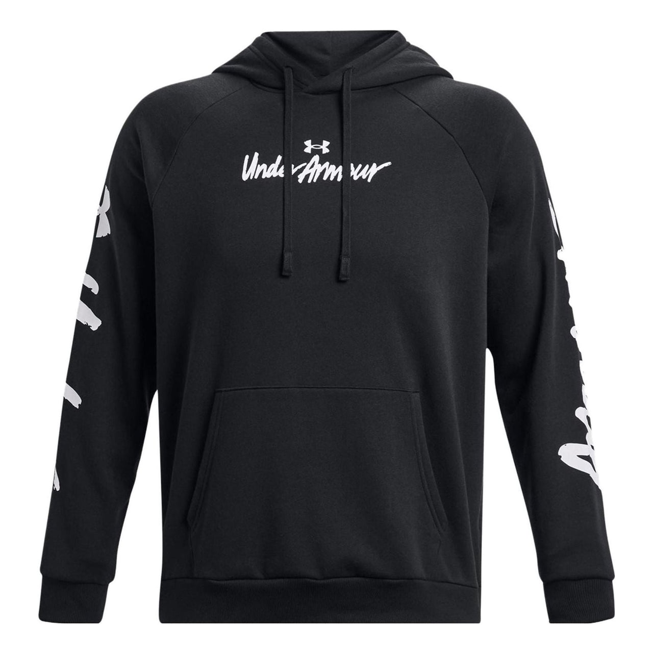 Under Armour Rival Fleece Graphic Hoodie 'Black White' 1379760-001
