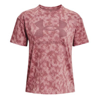 (WMNS) Under Armour Big Logo Heavyweight T-shirt 'Pink' 1376742-697