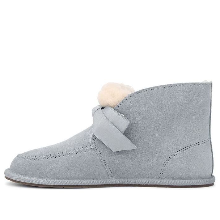 (WMNS) UGG Kallen Lace Lacing Mid Tops Fleece Lined Gray 1119934-LGRY