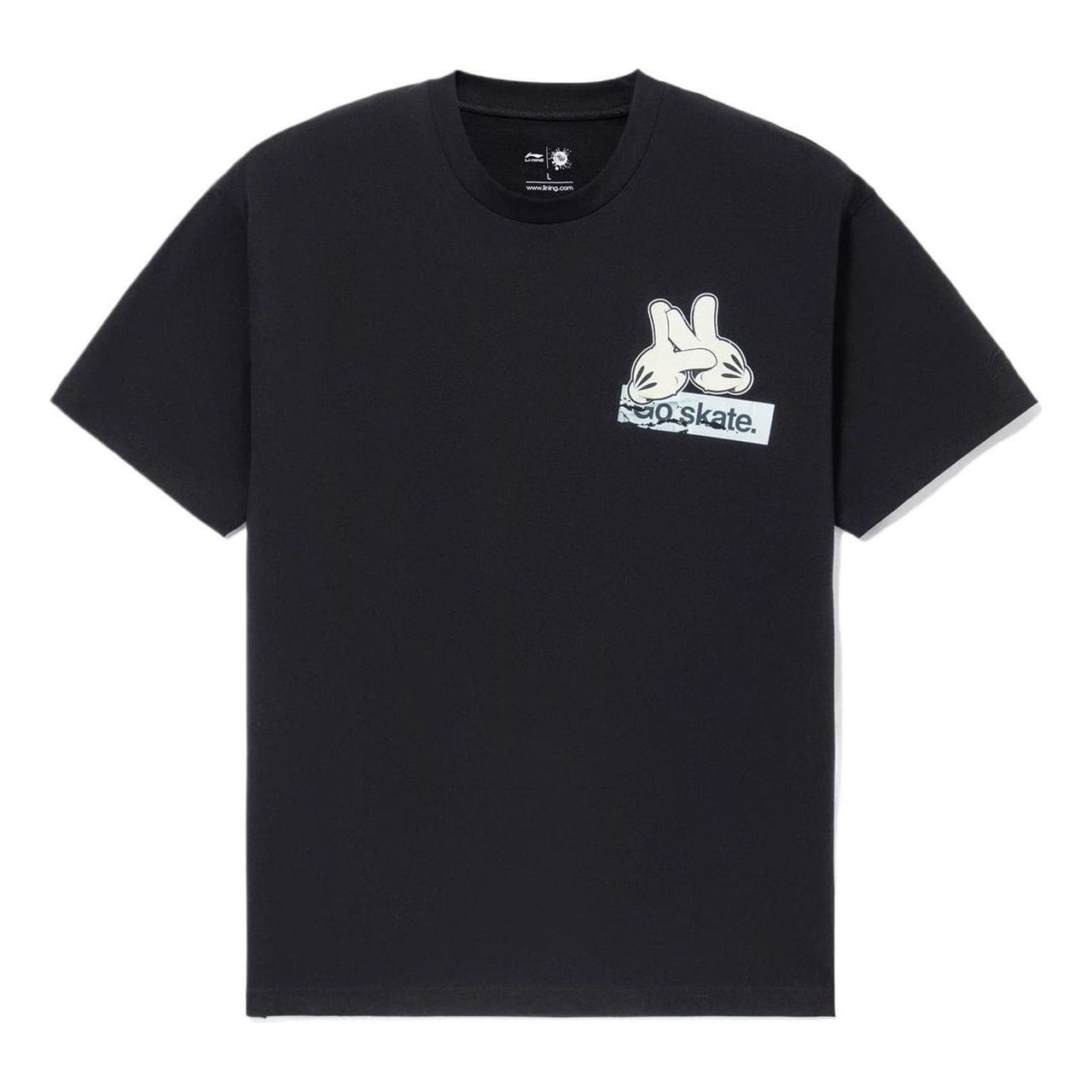 Li-Ning x OG_SLICK Crossover SS22 Graffiti Printing Round Neck Loose Short Sleeve 'Black' AHSS057-2