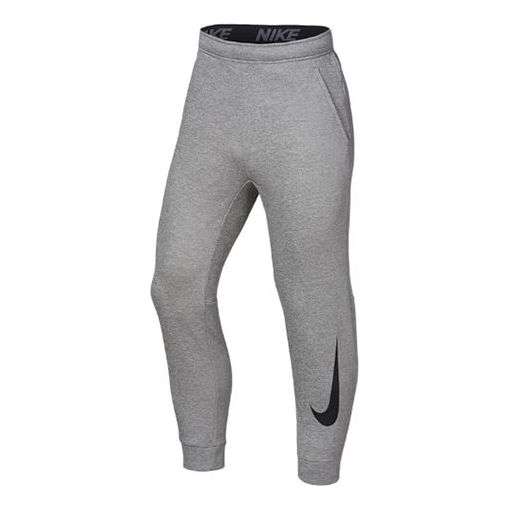 Nike Windproof Solid Color Casual Sports logo Fleece Lined Long Pants Gray 932258-063