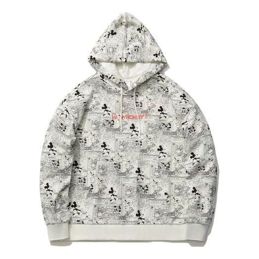 (WMNS) Li-Ning x Disney Crossover Mickey Mouse Full Print Pullover Hoodie 'White' AWDR494-3