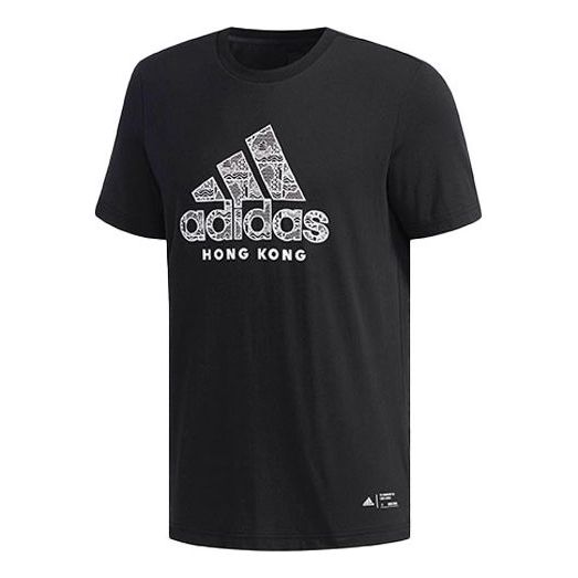 adidas Kc Graphic Casual Printing City Round Neck Short Sleeve Black DY8743