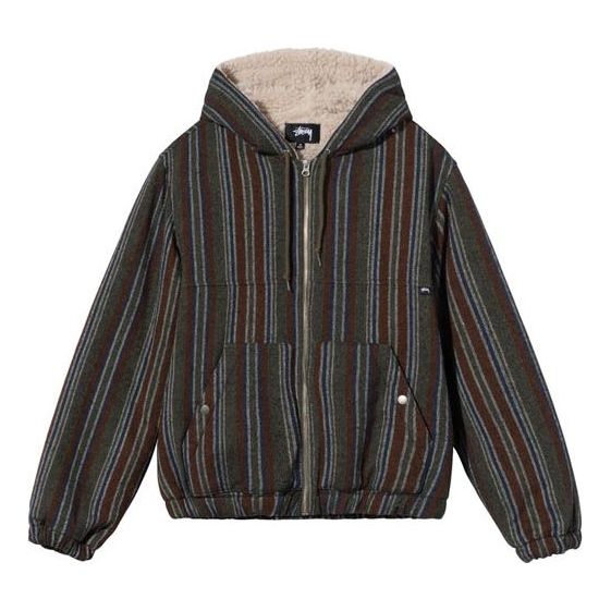 Stussy Wool Stripe Work Jacket 'Brown' 1156061