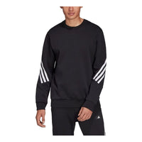 Men's adidas FI Crew Stripe Splicing Sports Round Neck Pullover Black H46538