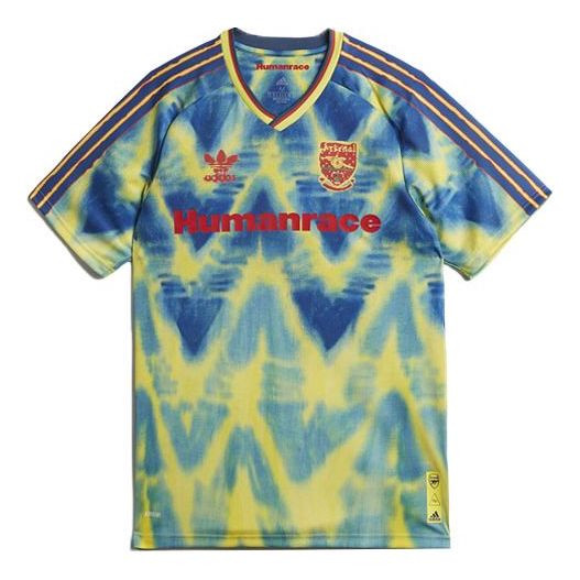 adidas x Human Race Arsenal Jersey Asia Sizing 'Eqt Yellow Collegiate Navy' GJ9082