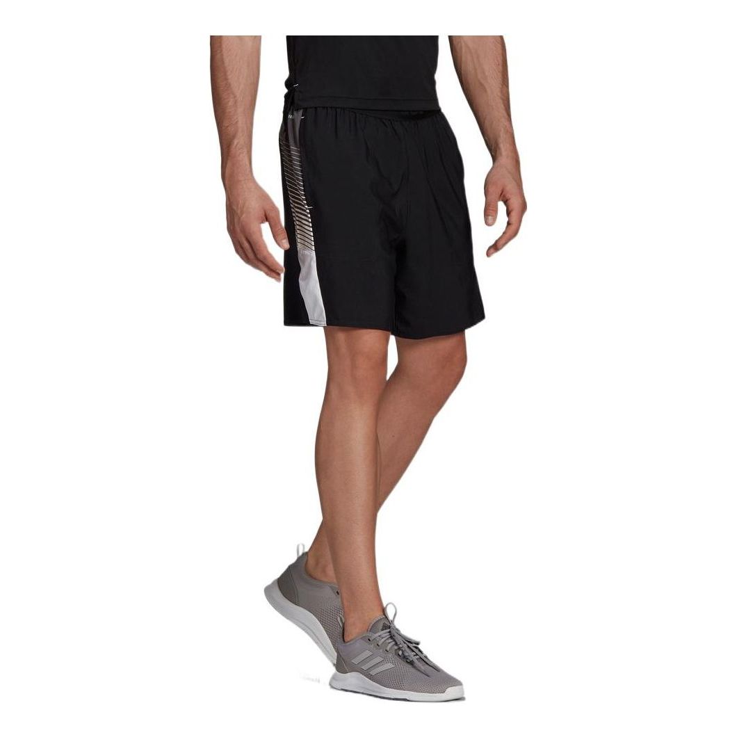adidas Logo Printing Splicing Sports Gym Shorts Black GM2098