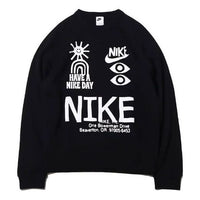 Men's Nike Logo Round Neck Printing Long Sleeves Pullover Black DQ4170-010