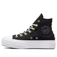 (WMNS) Converse Chuck Taylor All Star Lift Platform Star Studded 'Black White Gold' A05453C