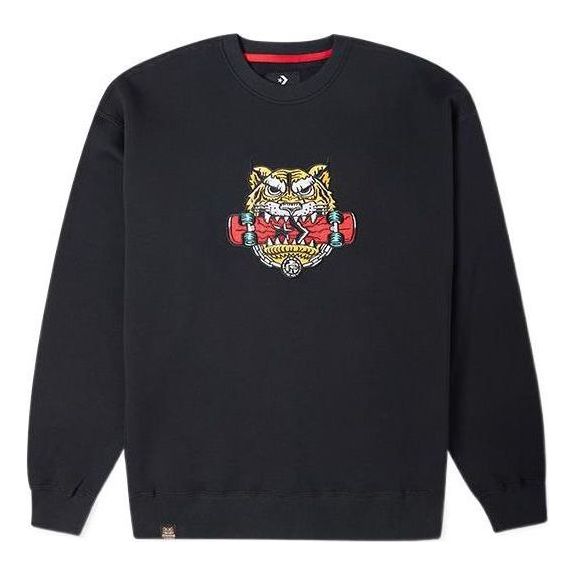 Converse New Year Series Tiger Pattern Round Neck Sweatshirt 'Black' 10024319-A02