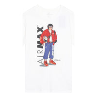 Nike Sportswear Pattern Printing Sports Round Neck Short Sleeve White DB6158-100