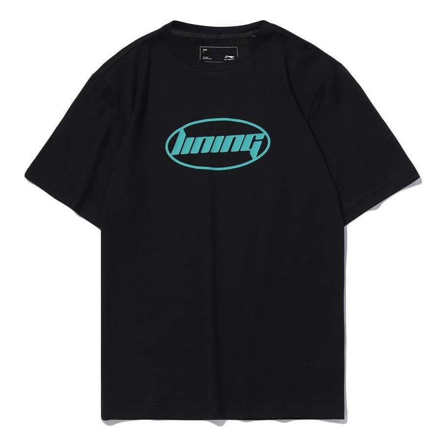 Li-Ning Fashion Logo T-shirt 'Black Blue' AHSSA33-2
