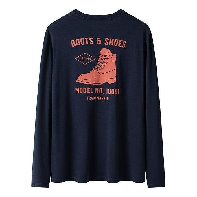Timberland Shoe Logo Long Sleeves T-Shirt 'Navy Pink' A29FC-433