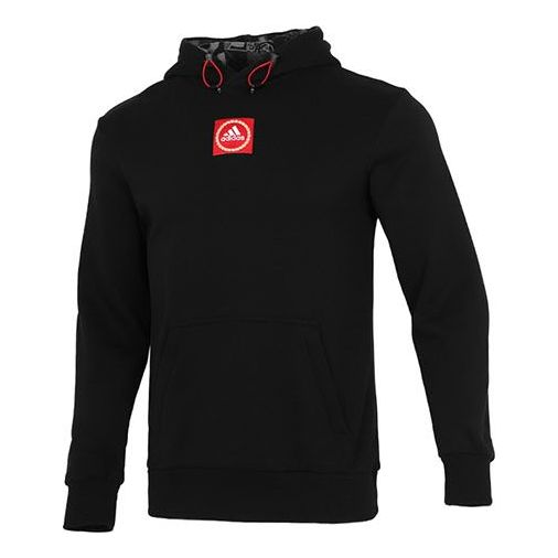 Men's adidas Cny Gfx Hood Limited Embroidered Pattern Sports Pullover Black HC0273