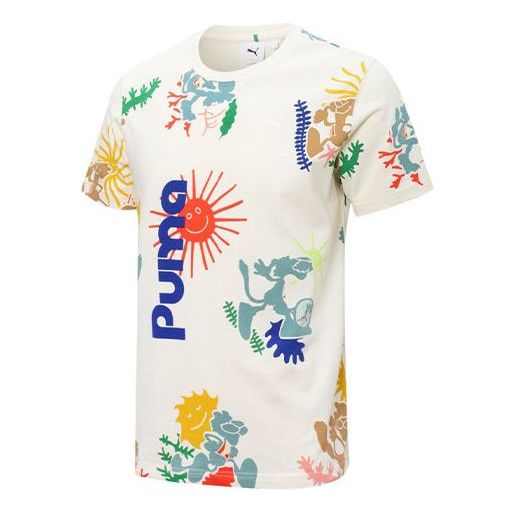 PUMA Adventure Planet All Over Print Tee 'White' 533487-65