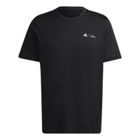 Men's adidas Cartoon Skateboard Juvenile Logo Printing Round Neck Short Sleeve Black T-Shirt GS6221