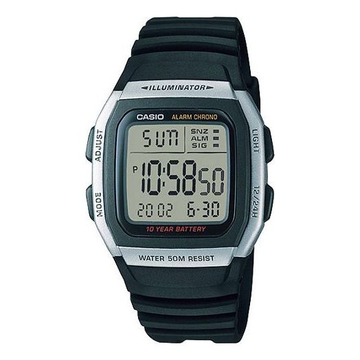 CASIO Waterproof Quartz Sports Analog Mens Silver Digital W-96H-1A