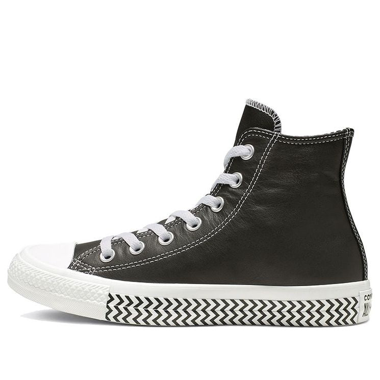 (WMNS) Converse Chuck Taylor All Star Mission-V Leather High Top Black White Wave Pattern Sole 'Black White' 564943C