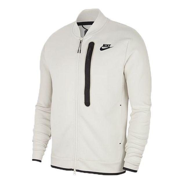 Nike Tech Fleece Long Sleeves Stand Collar Jacket White CZ1797-072